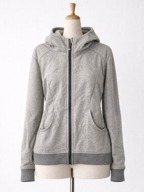 lululemon athletica Light Gray Full-Zip Hooded Jacket